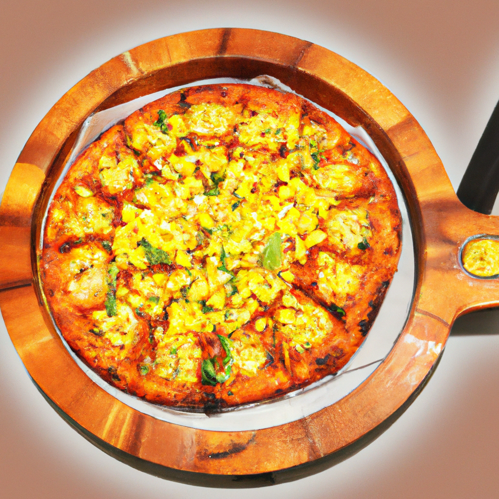 AI-generated photo of Masala corn pizza