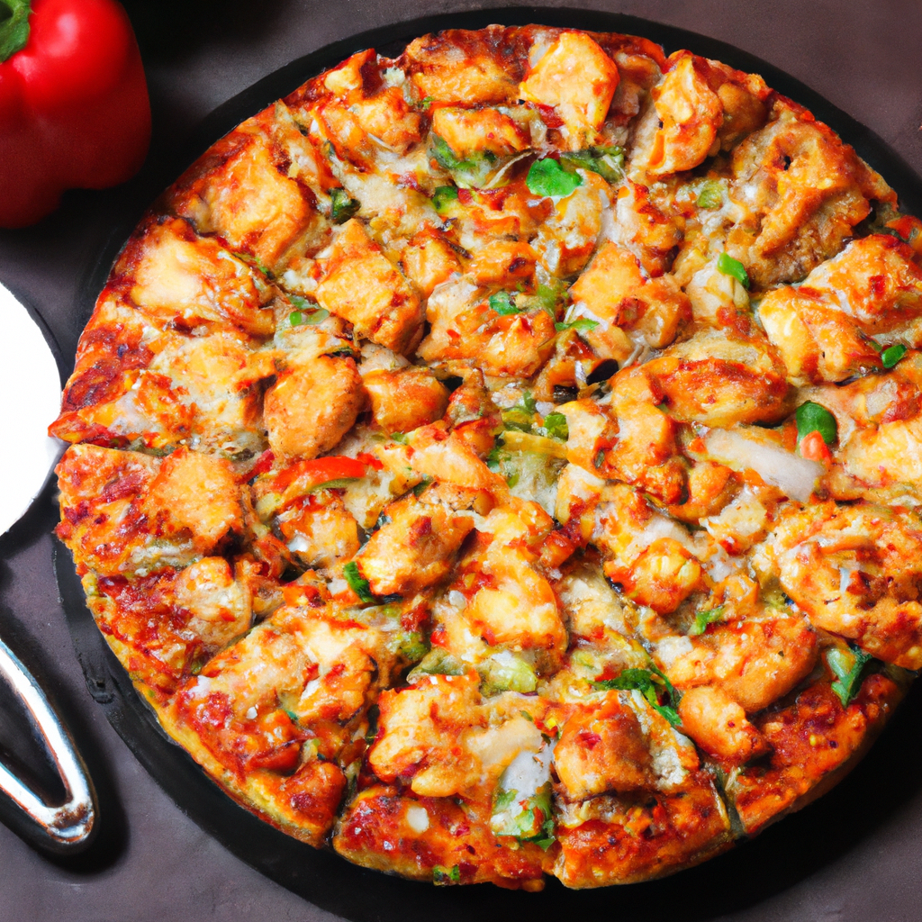 AI-generated photo of Paneer Tikka pizza